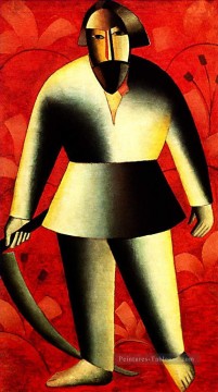 Kazimir Malevich œuvres - la faucheuse sur le rouge 1913 Kazimir Malevich